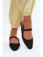 Materiálové Baleríny Dámské S Páskem Černé Selrene