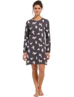 Dámska nočná košeľa 11232-418-2 tm. modrá so vzorom - Rebelle Dámska nočná košeľa 11232-418-2 tm. modrá so vzorom - Rebelle