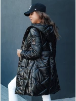 Dámska prešívaná dlhá bunda s kapucňou PAUL black FashionStreet TY4415 Dámska prešívaná dlhá bunda s kapucňou PAUL black FashionStreet TY4415