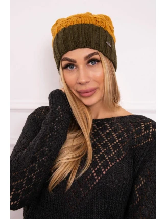 Fleecová čiapka Paris K212 horčicová + khaki Fleecová čiapka Paris K212 horčicová + khaki