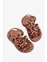 Sandałki Dziecięce Dziewczęce Z Eko Skóry Panterka Mariana