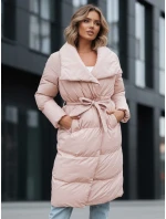 Dámsky prešívaný kabát FAVI ružový FashionStreet TY3090