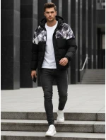 Pánska zimná bunda s kapucňou čierna FashionStreet TX5132 Pánska zimná bunda s kapucňou čierna FashionStreet TX5132