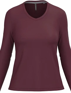 Kariban K 382 Dámske tričko s výstrihom do V a dlhými rukávmi 20.K382 wine
