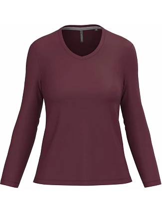 Kariban K 382 Dámske tričko s výstrihom do V a dlhými rukávmi 20.K382 wine Kariban K 382 Dámske tričko s výstrihom do V a dlhými rukávmi 20.K382 wine