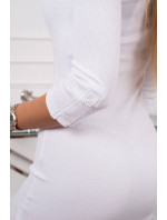 Šaty s výstrihom na gombíky biele