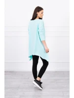 Oversize blúzka s dúhovou potlačou pier vo farbe mint Oversize blúzka s dúhovou potlačou pier vo farbe mint