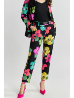 Monnari Elegantné nohavice Dámske kvetinové nohavice Multicolor