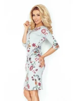 Dámske šaty netopierie strih s vreckami a zaväzovacie šnúrkou kvetinové sivé - Sivá / S - Numoco Dámske šaty netopierie strih s vreckami a zaväzovacie šnúrkou kvetinové sivé - Sivá / S - Numoco