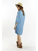 Džínsové šaty s vreckami DRE2850 modré - Monnari