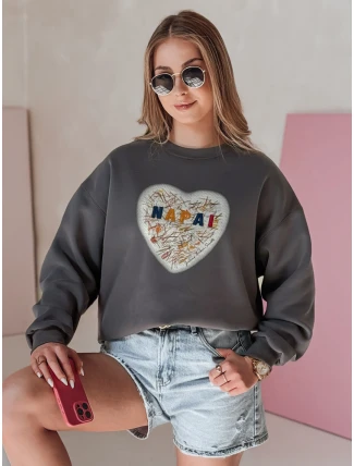 Dámska nadrozmerná mikina so srdcom SERDUCHOVA graphite FashionStreet BY1441