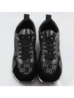 Čierne dámske tenisky adidasky so zvýšenou podrážkou (666-21)