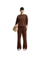 Dámske nohavice Nike Studio Fleece Medium Weigh, hnedé, IM8078 259, dámske Dámske nohavice Nike Studio Fleece Medium Weigh, hnedé, IM8078 259, dámske