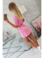 Šaty s ozdobným pásikom svetlo ružové Šaty s ozdobným pásikom svetlo ružové