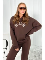 Bavlnená súprava s vyšívaným nápisom Paradise zelený