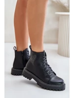 Botki Damskie Na Zamek Z Ozdobnym Sercem Czarne Obeena