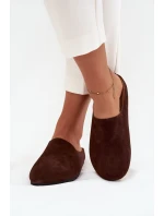 Klapki Chodaki Damskie Na Platformie Czekoladowe Sylviane