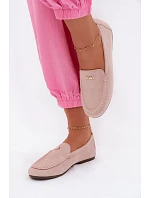 Dámske mokasíny s malým zlatým detailom Dirty pink Sarivelle