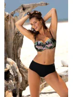Dámske dvojdielne plavky Lila M-704 (4) čierna-potlač - Marko Dámske dvojdielne plavky Lila M-704 (4) čierna-potlač - Marko