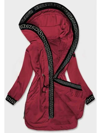 Tmavo červená dámska tenká bunda s ozdobným lemovaním S'West (B8140-27) Tmavo červená dámska tenká bunda s ozdobným lemovaním S'West (B8140-27)