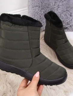 NEWS W EVE181D khaki nepremokavé snehové topánky na zips