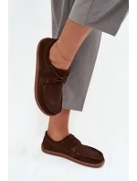 Półbuty Damskie Typu Barefoot Z Naturalnego Zamszu Zazoo 327 Czekoladowe