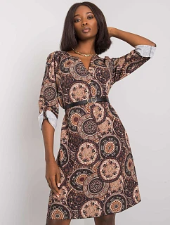 Šaty DHJ SK 12336B.74P hnedé