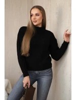 Sveter nasadený cez hlavu čierny Sveter nasadený cez hlavu čierny