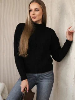 Sveter nasadený cez hlavu čierny