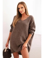 Dámske Plus veľkosť vlny V-neck Fango šaty