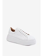 Dámske kožené tenisky na platforme Zazoo N408S2 white Dámske kožené tenisky na platforme Zazoo N408S2 white
