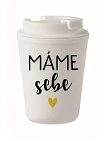 MÁME SOBE - biely termohrnček 300 ml