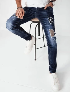 Pánske tmavomodré džínsové nohavice FashionStreet UX4148