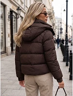 Dámska zimná prešívaná bunda s kapucňou, hnedá, FashionStreet TY5745