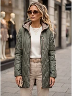 Dámska prešívaná prechodná bunda s kapucňou, zelená, FashionStreet TY5770 Dámska prešívaná prechodná bunda s kapucňou, zelená, FashionStreet TY5770
