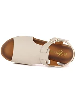 Dámske béžové kožené sandále Cambell 19391 Dámske béžové kožené sandále Cambell 19391