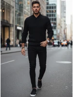 Pánsky čierny sveter FashionStreet WX2256z Pánsky čierny sveter FashionStreet WX2256z