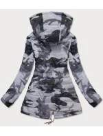 Obojstranná červená-moro dámska bunda parka s kapucňou (XW665X)