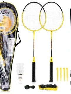 Badmintonový set NILS NRZ262 ALUMINIUM 2 rakety, 3 perové šípky, sieť 600x60cm, kufrík