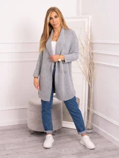 Sveter s netopierími rukávmi svetlo šedý