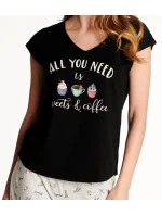 Dámske pyžamo Westley 38262-99X Čierna a šedá - Henderson Ladies