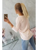 Letná dievčenská blúzka s potlačou púdrovo ružová Letná dievčenská blúzka s potlačou púdrovo ružová
