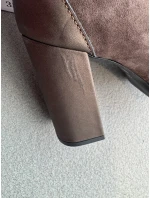 Zamszowe Czółenka Na Słupku Laura Messi 2702 Brązowe