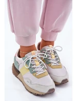 Zamszowe Sneakersy Damskie Big Star RR274244 HI-POLY SYSTEM Szaro-Żółte