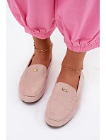 Dámske mokasíny s malým zlatým detailom Dirty pink Sarivelle