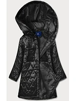 Dámska prešívaná bunda s kapucňou Oversized Black (ag5-010) Dámska prešívaná bunda s kapucňou Oversized Black (ag5-010)