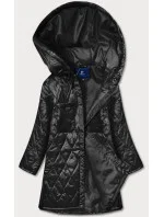 Dámska prešívaná bunda s kapucňou Oversized Black (ag5-010) Dámska prešívaná bunda s kapucňou Oversized Black (ag5-010)