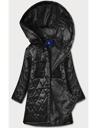 Dámska prešívaná bunda s kapucňou Oversized Black (ag5-010) Dámska prešívaná bunda s kapucňou Oversized Black (ag5-010)
