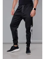 Čierno-biele pánske teplákové nohavice so vsadkami (8K172) Čierno-biele pánske teplákové nohavice so vsadkami (8K172)