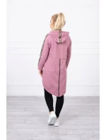 Mikina so zipsom na chrbte tmavo ružová